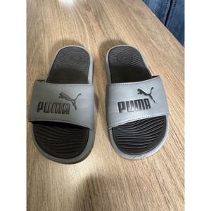 Puma Cool Cat Kids Grey‎ Black Athletic Slide Sandals Size 12C CFB-8623